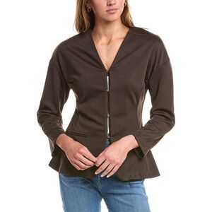 Reveriee Womens Ponte Jacket, Brown